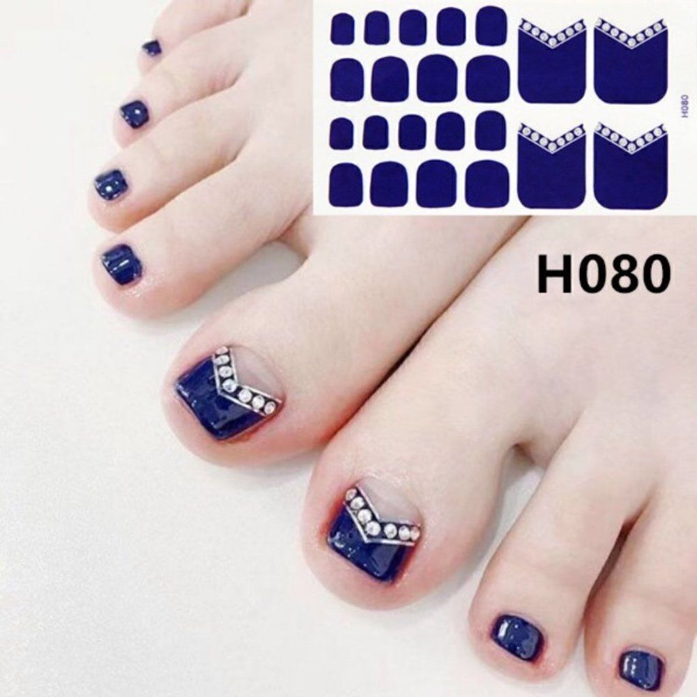 ROYAL BLUE DIAMOND TOENAIL WRAP STICKERS